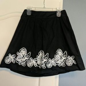 Embroidered black skirt